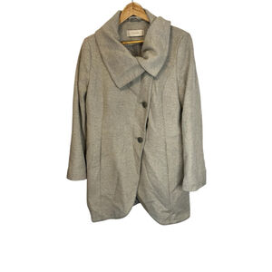 Women's T Tahari Gray Wool Blend Pea Coat M